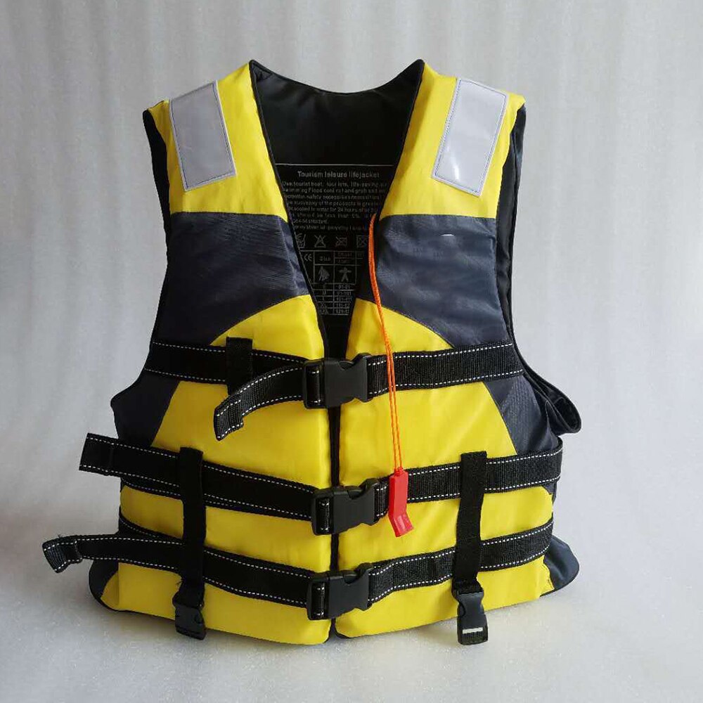 Outdoor rafting life jacket for children and adult swimming snorkeling wear fishing suit drifting swimming life jacket: Yellow / 7-15 year