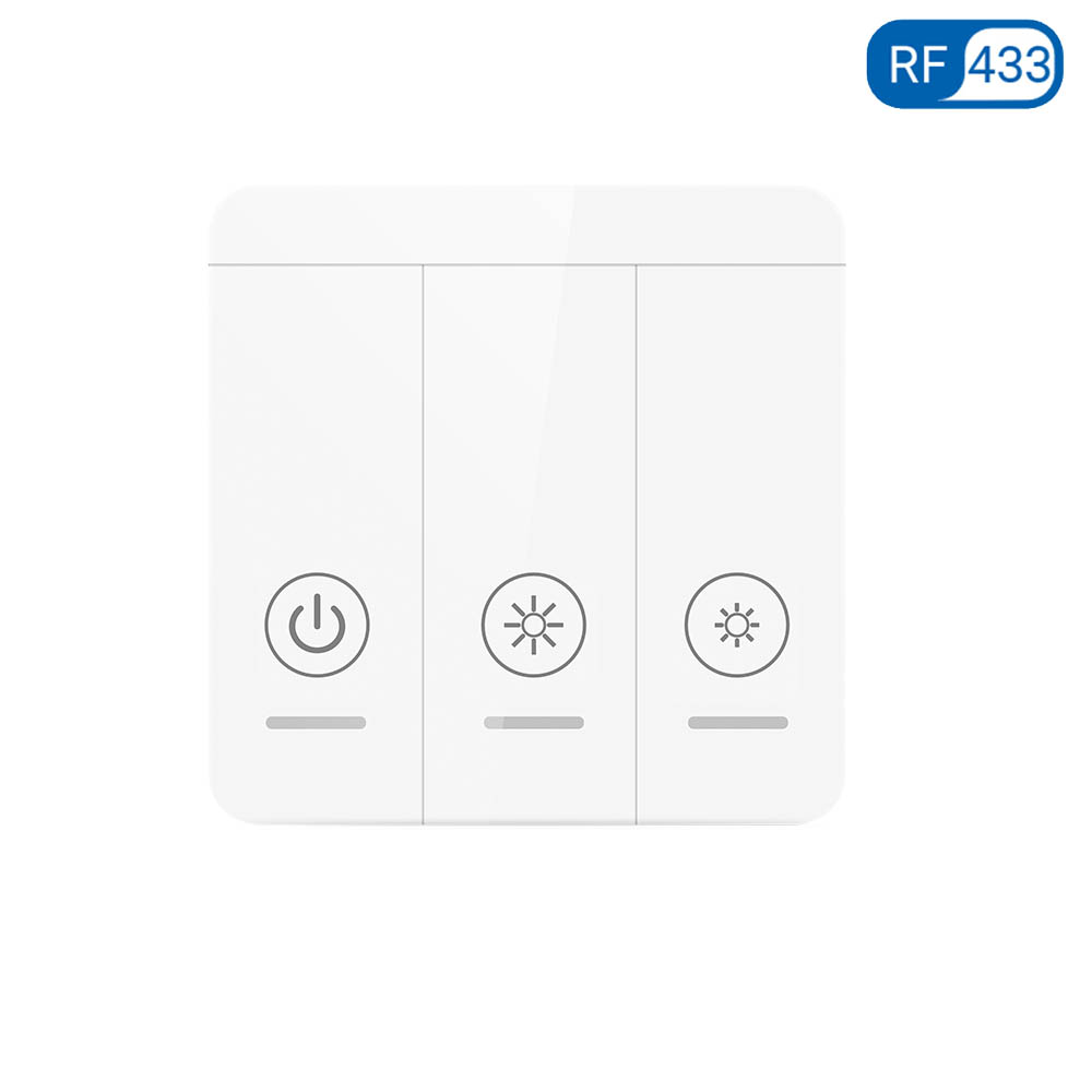 Tedeligo RF 433mhz LED Dimmer Switch 110V 220V 150W Light Brightness Adjustable Module Support 2 Way Wired and Wireless Control: Brown