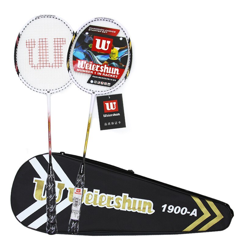 Weiershun Paired Badminton Racket 2600-A 3600 1900 1300 1100 Carbon Fibe Badminton Racket Beginner With Bag: 1900-A