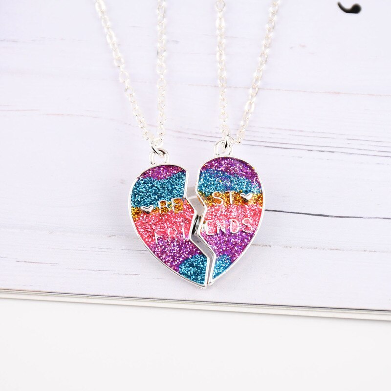 BFF-collar con colgante de corazón para mejores amigos, collar de cadena de para pareja, joyería de la amistad para niños