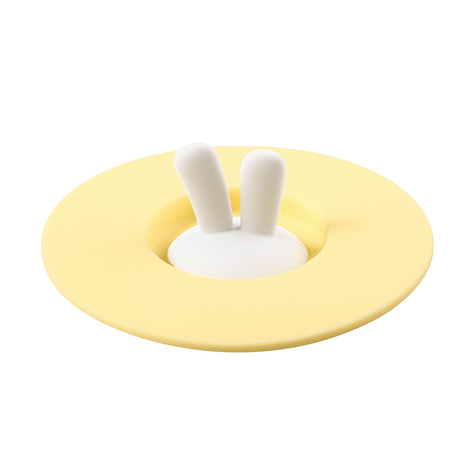 Cup Lids Safe Healthy Food-Grade Cat Silicone Rabbit Ears-Shaped Cup Lids for and Cold Beverages: yellow 