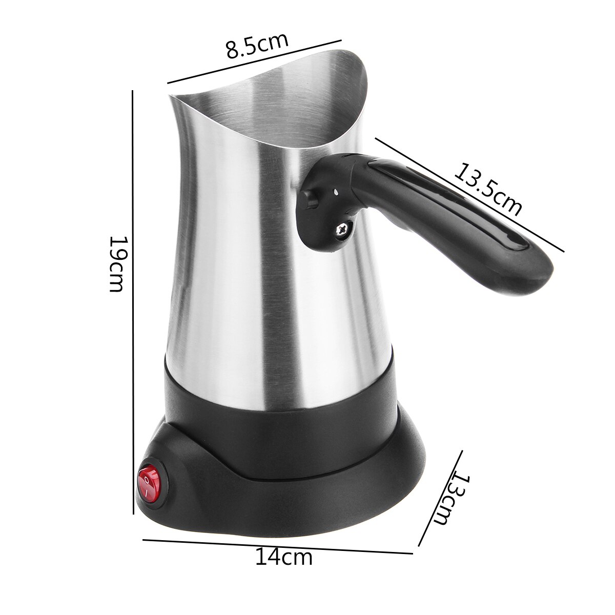 270ml Stainless Steel 800W Electric Espresso Moka Coffee Maker Machine Portable Electric Coffee Tea Pot with Folding Handle