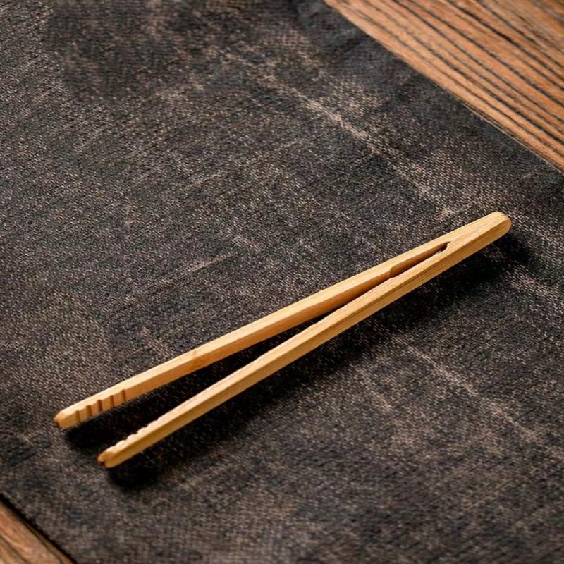 2pcs Wooden Clip Teacup Clip Bamboo Tea Set Bamboo Clip Tweezers Pliers Tea Set Bread Tweezers Straight Kitchen Supplies