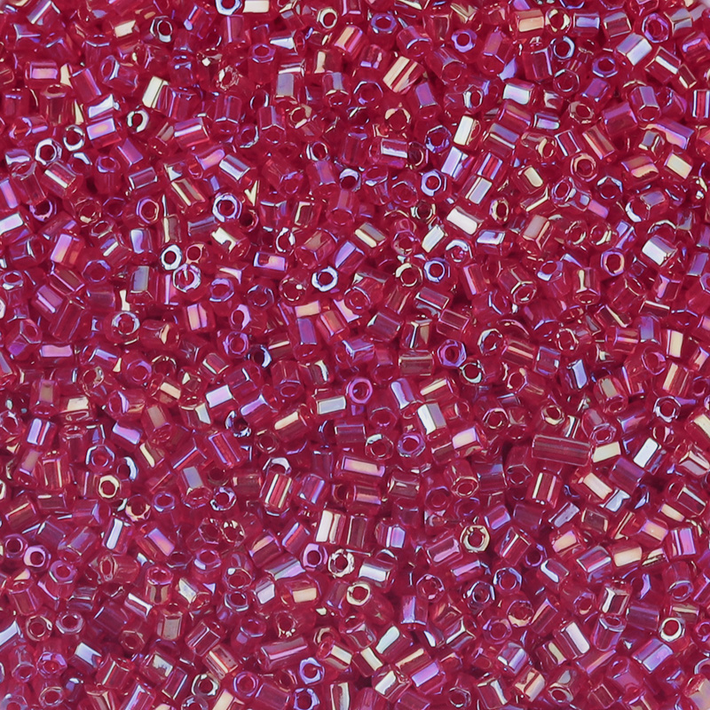 1100 pièces 2mm AB couleur perles Tube forme verre perle perles de rocaille pour la fabrication de bijoux perles d'espacement en vrac bracelet à bricoler soi-même collier: Rose