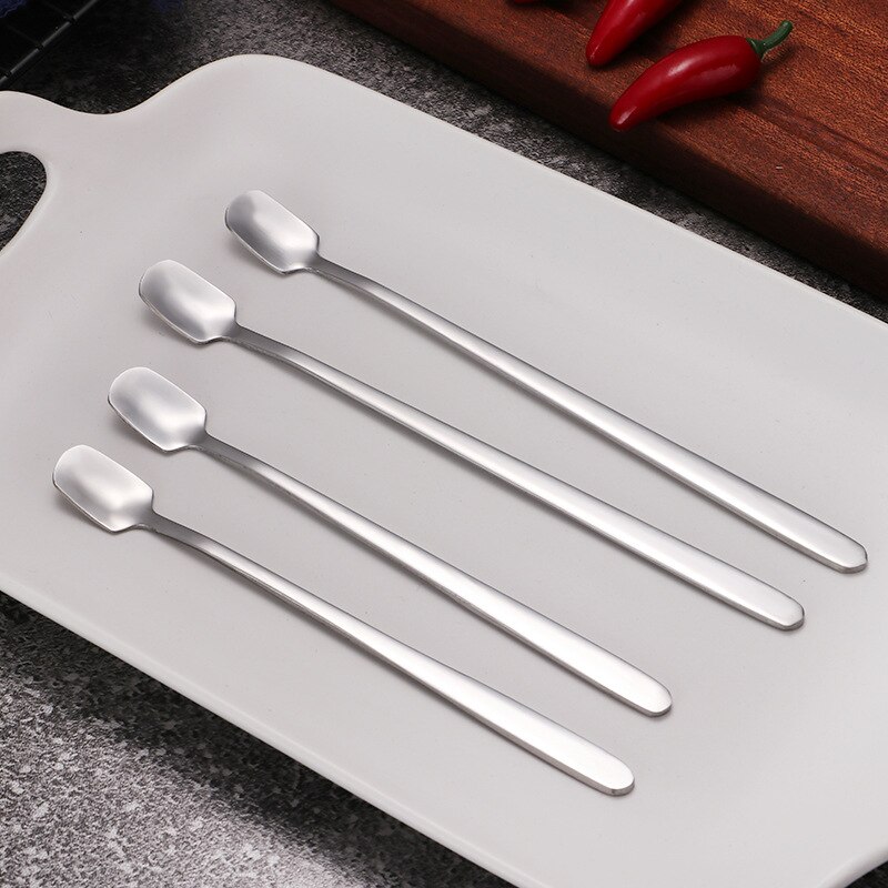 Stainless Steel Ice Spoon Dessert Spoons Korean Top Grade Coffee Stirring Spoon For Dinnerware
