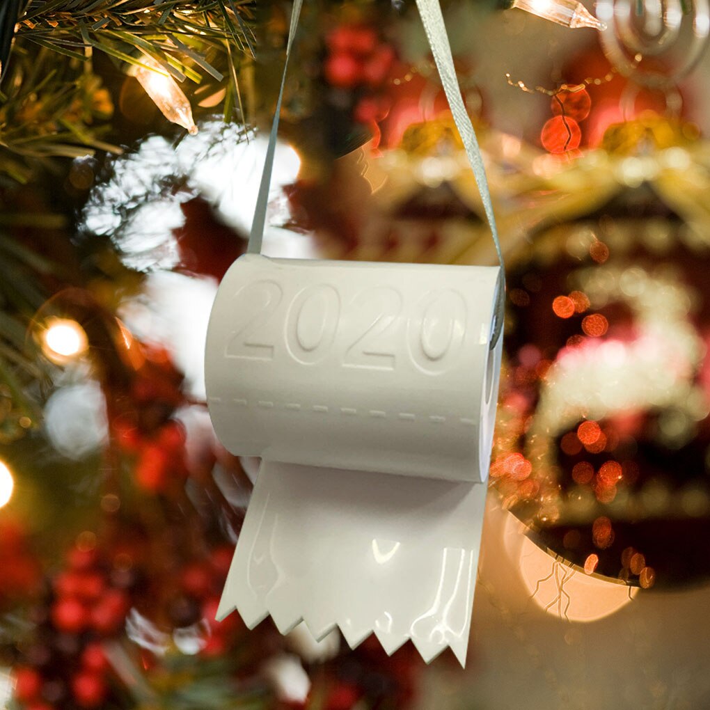 Christmas Ornament Plastic Tree Hanging Decor Cartoon Toilet Paper Decoration Christmas DIY Home Decoration