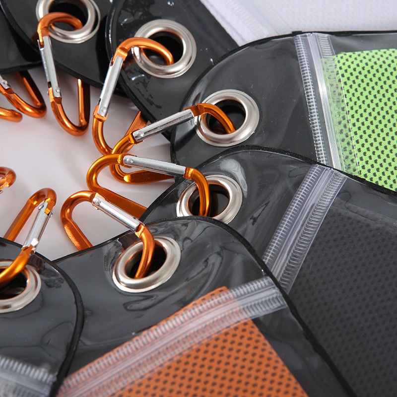 100*30cm Carabiner bag Ice Towel Utility Enduring Instant Cooling Towel Heat Relief Reusable Chill Cool Towel