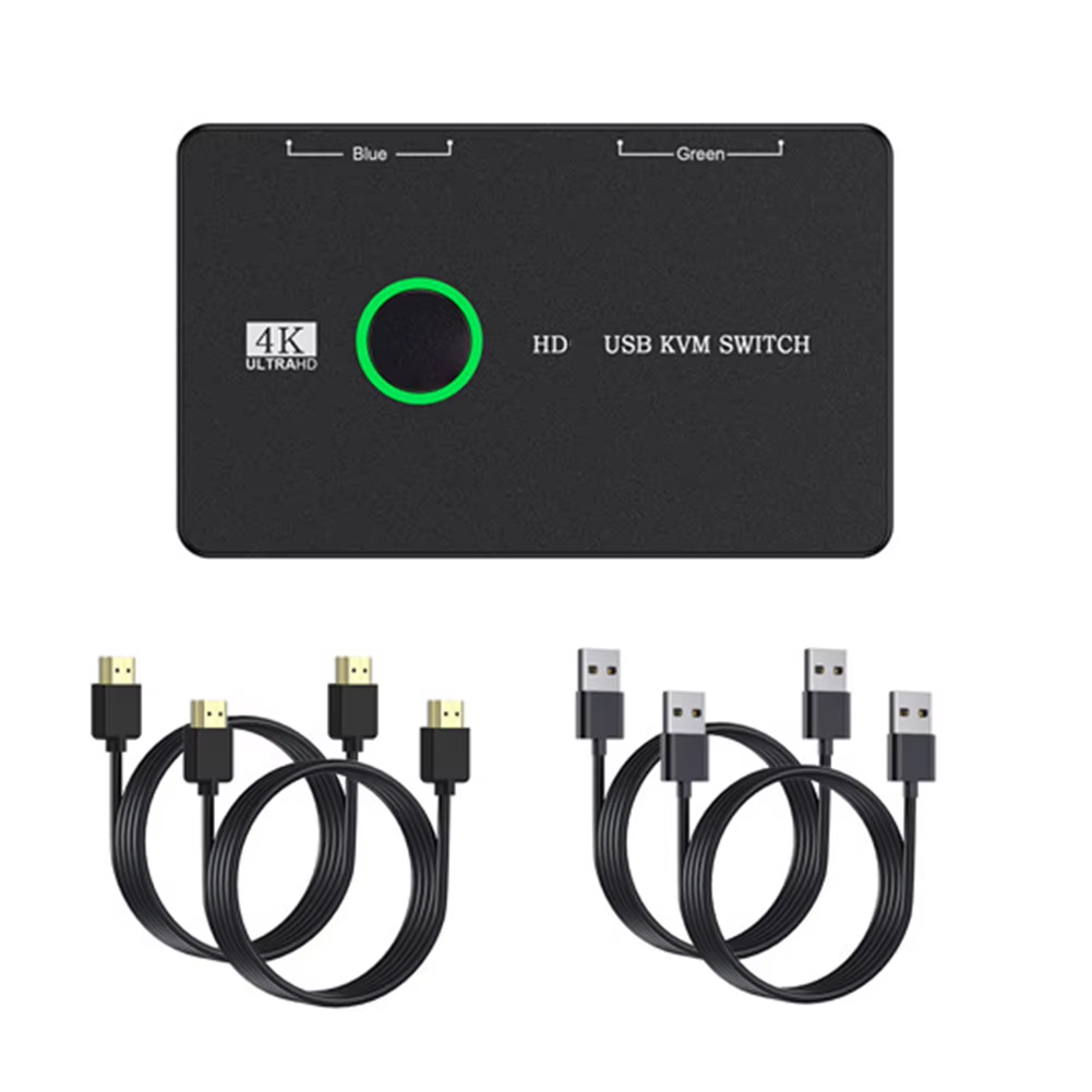 KVM Switch HDMI-Compatible 2 Port Box USB HDMI Switch for 2 Computers Share Keyboard Mouse Printer USB Swltch Splitter