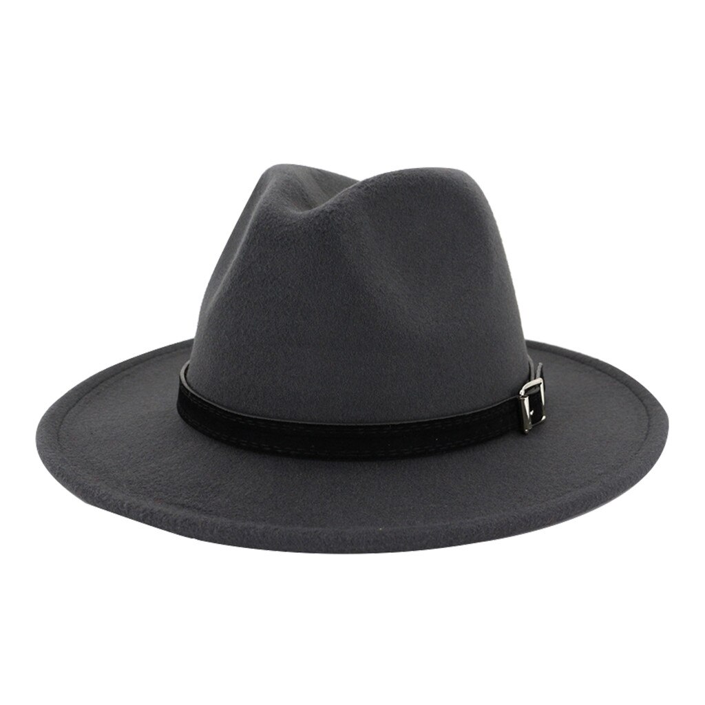 Verstelbare Vintage Hoed Mannen Vrouwen Brede Hoed Met Riem Gesp Outbacks Hoeden Katoen Sombrero Hombre Czapka Touca Cappello Kapelusz: Dark Gray