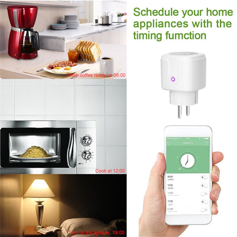 Wifi smart plug eu us uk adapter trådløs fjernbetjening stemmestyring strøm energi monitor stikkontakt timer stik til alexa google home