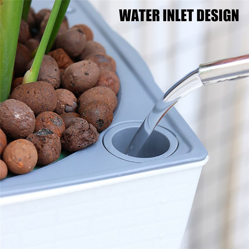 Self Watering Plant Flower Pot with Water Level Indicator Floor Desk Planter Balcony Office Planting Pot Gardening Supplies
