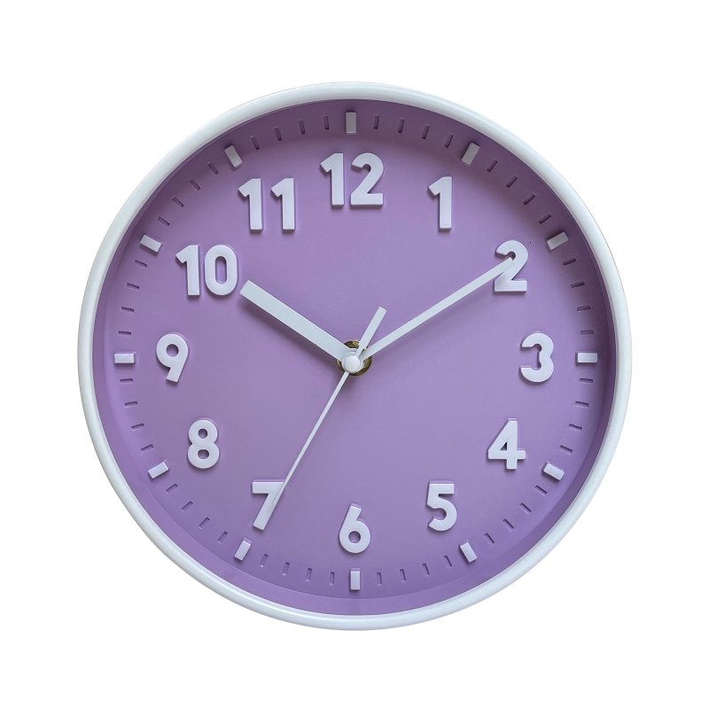 K1MF Moderne, einfache Wanduhr, 20,3 cm, Bonbonfarben, geräuschlos, für Zeituhren, Ornament für Zuhause, Schlafzimmer, freundlicher