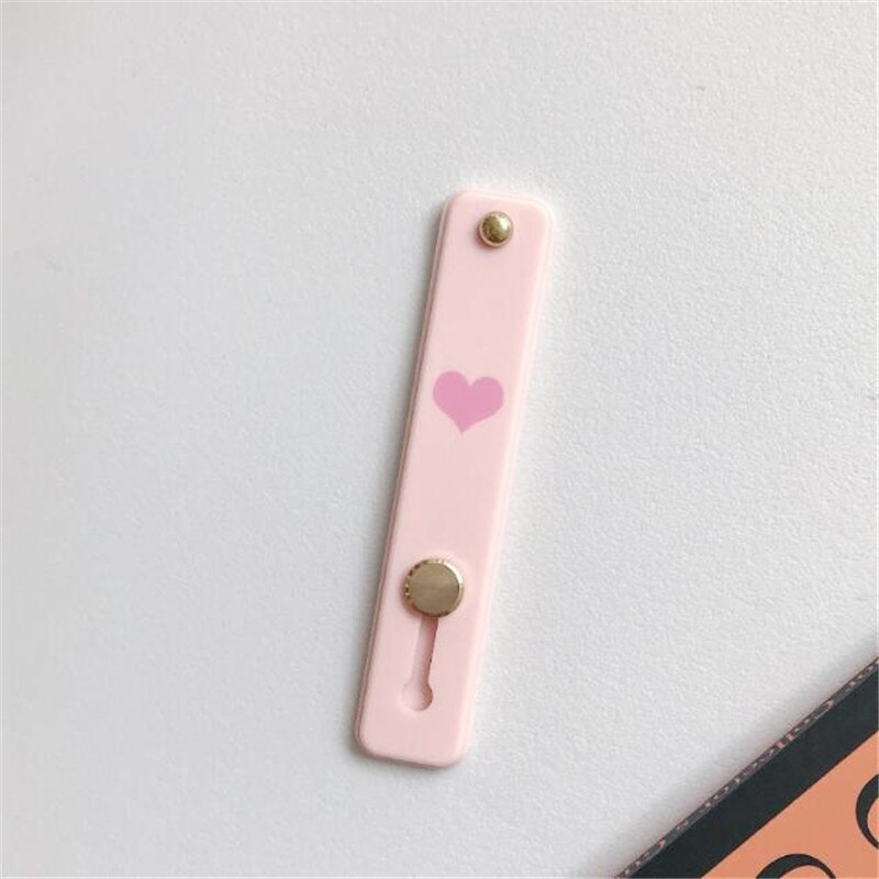 Silicone Wristband Heart Finger Ring Grip Mobile Phone Holder Stand Push Pull Sticker Paste Universal Band Phone Holder Bracket: L