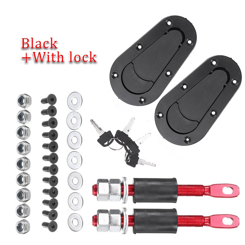 Racing Car Hood Pin Engine Bonnet Latch Lock Kit Refitting with Keys Hood Lock Hood Mount Car Accessories 2 Colors: A With Lock