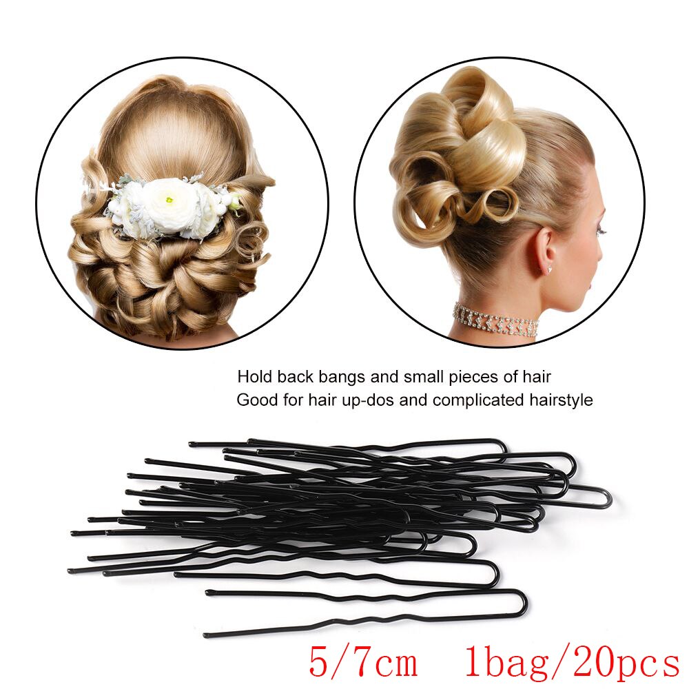 Horquillas de Metal en forma de U para mujer, 20 unidades/bolsa, 5/7cm, pinzas para el pelo, herramientas de estilismo para el cabello, accesorios, herramienta para el cabello trenzado