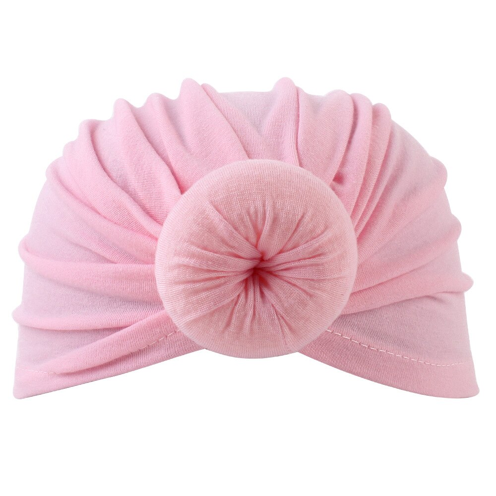 Ankomster babymössor donut bebe turban huva solid knuten keps unisex bomull mjuk söt hattar barn flickor pojke mössor keps
