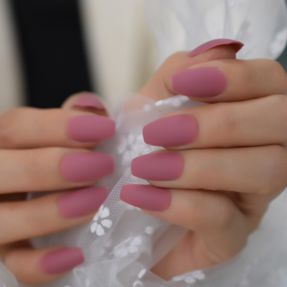 Uñas postizas instantáneas esmeriladas, uñas artísticas cuadradas verdes mate, DIY, puntas de uñas artificiales de medio-largo para mujer a elegir: L5528