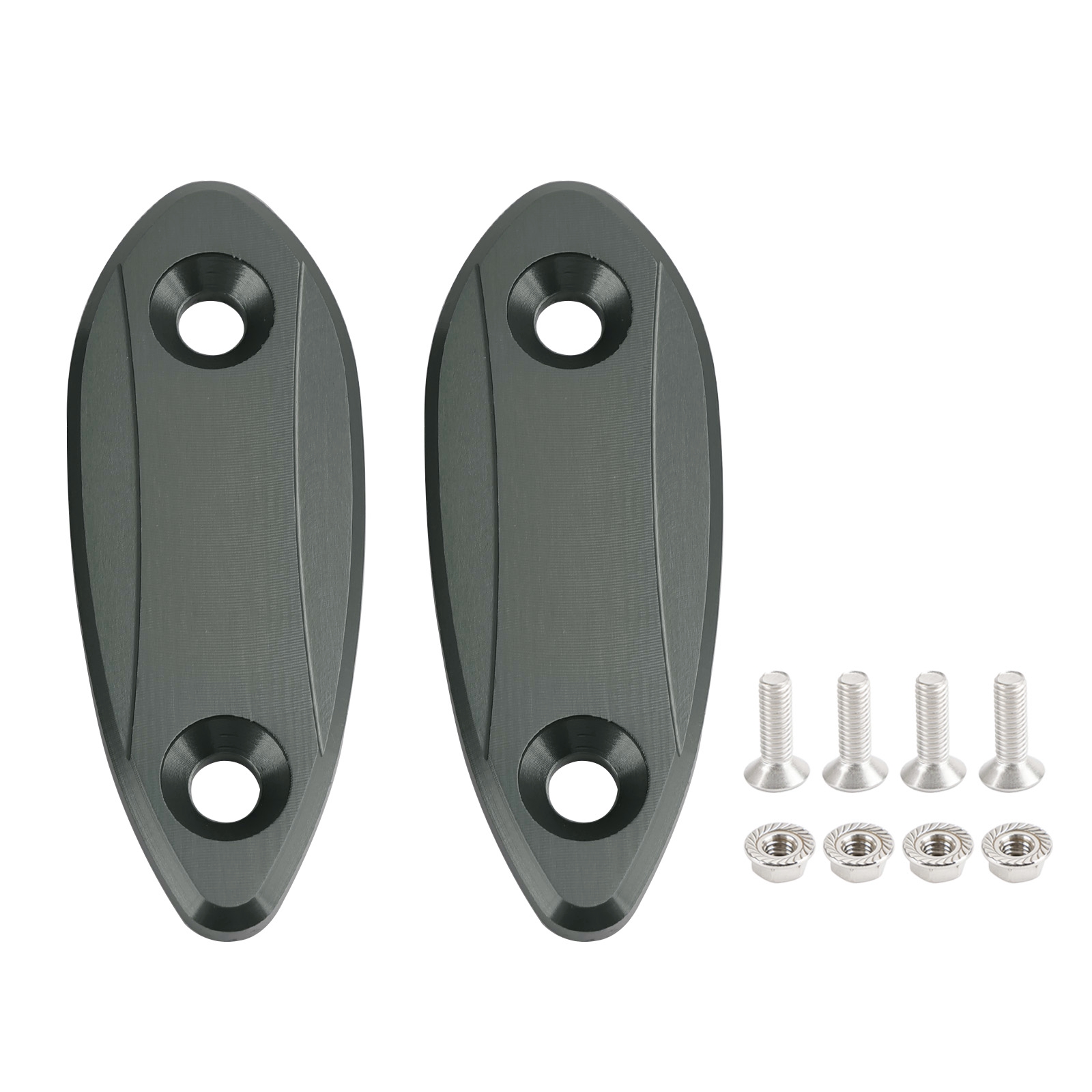 Artudatech CNC ALU Spiegel Blok Off Platen Voor Kawasaki Ninja 250/300/400/650 13-22: Army Green