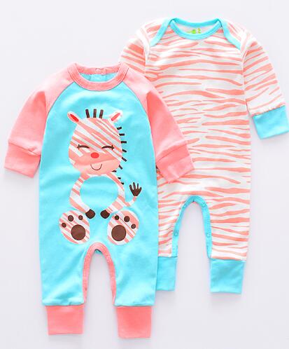 Langærmet baby bukser baby drenge jumpsuit nyfødt tegneserie dyre bukser spædbarn rompers baby piger jumpsuit 2 stk/sæt: Himmelblå / 3m