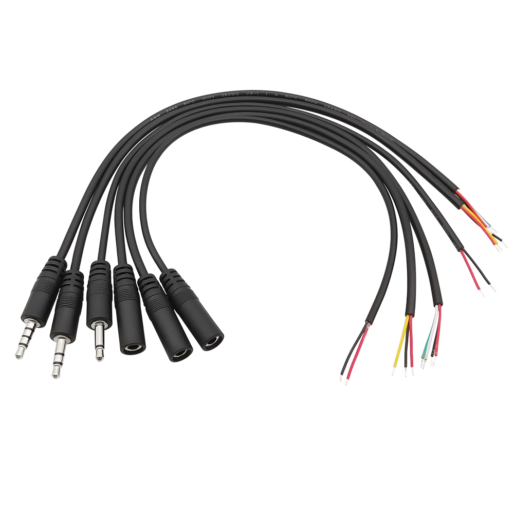 Conector macho hembra de 3,5mm, conector de Audio Mono/estéreo, Cable de extensión de auriculares de Audio de 3,5mm y 2/3/4 polos, Cable de reparación DIY de 30CM