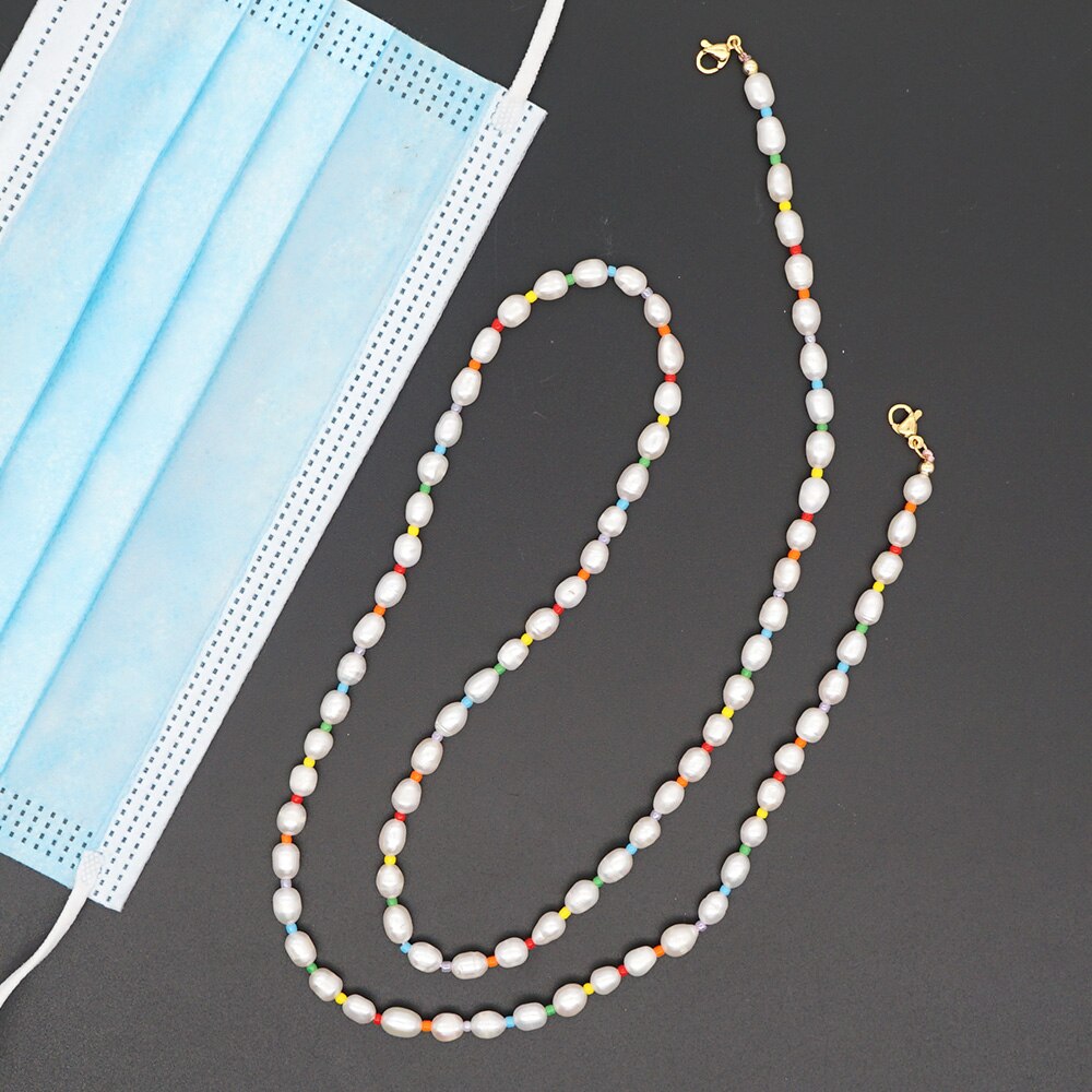 Go2Boho Chain For Mask Necklace Women Jewelry Glasses Chains Freshwater Pearls Necklaces Boho Choker Luxury Jewellery