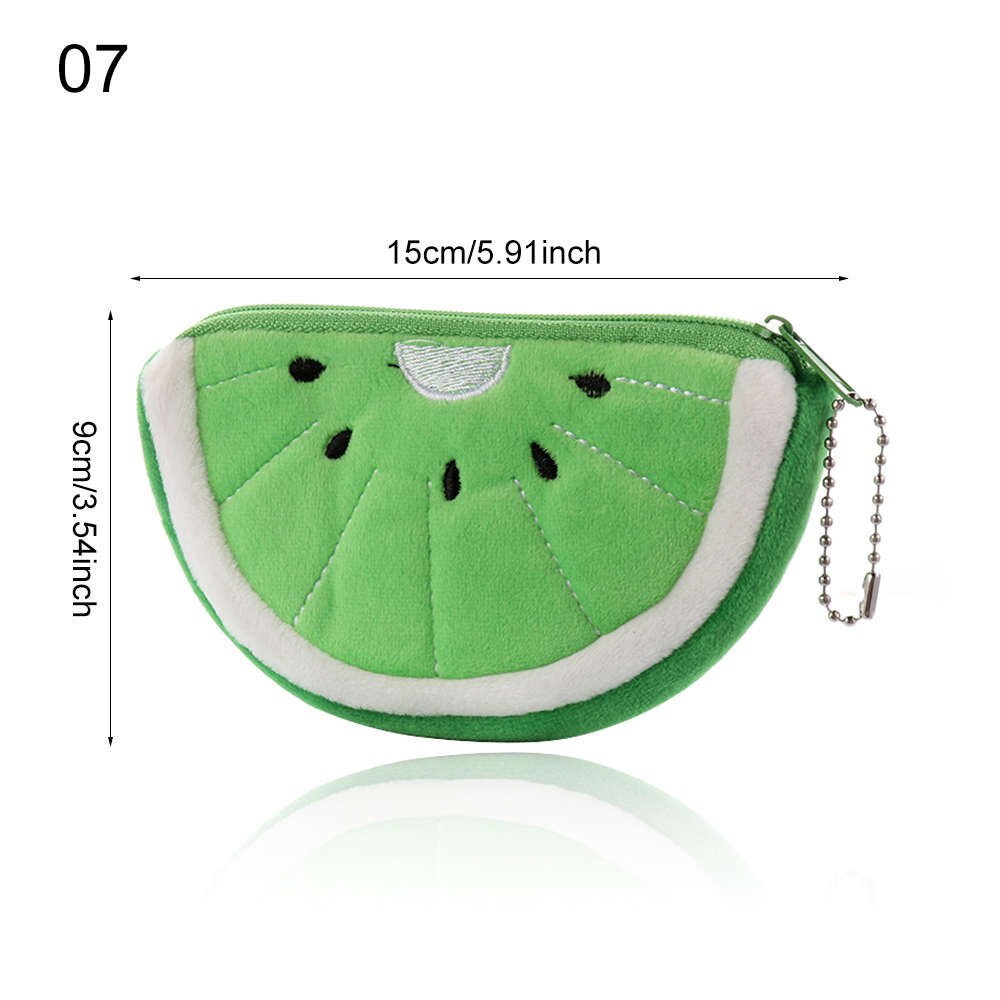 1 ud. Monederos bonitos de felpa para mujeres niñas frutas serie sandía fresa Cactus monedero cartera estudiante lápiz estuche: 7