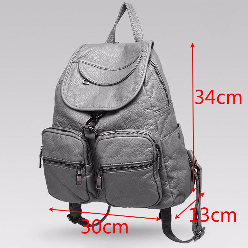 Weiche gewaschen leder rucksack für mädchen wasserdichte vintage rucksäcke frauen große multifunktions kühlen bagpack frauen