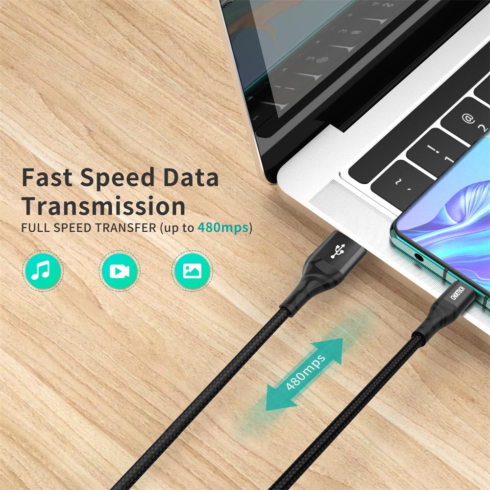 Choetech 3a cabo usb tipo c para celular, fio de carregamento rápido para samsung galaxy s8 s9 plus xiaomi mi9 huawei cabo do carregador usb c,