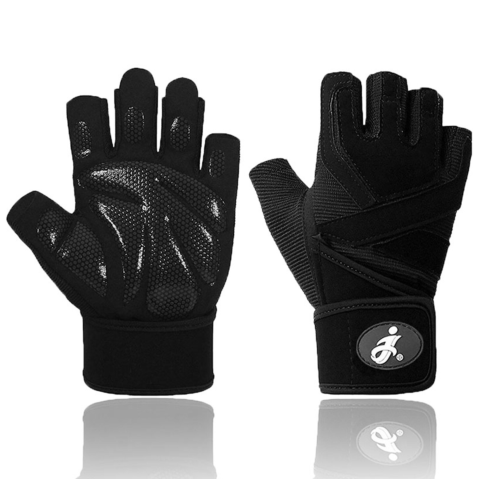 Workout Handschoenen Ademend Gewichtheffen Gym Handschoenen Training Oefening Fitness Handschoenen Gym Handschoenen Gewichtheffen Workout Handschoenen: Black / L