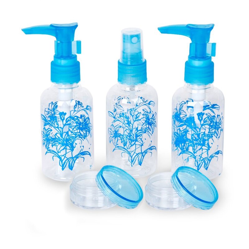 5Pcs Lege Makeup Parfum Verstuiver Vloeibare Lotion Spray Flessen Blauw