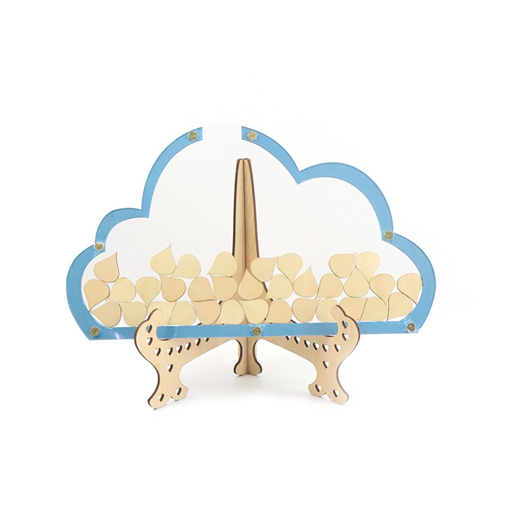 3D Wolken Einzigartige gästebuch Hochzeit Mit 100 stücke regentropfen Rustikalen Süße Gästebuch Hochzeit Wünsche Kasten holz Kasten: 2
