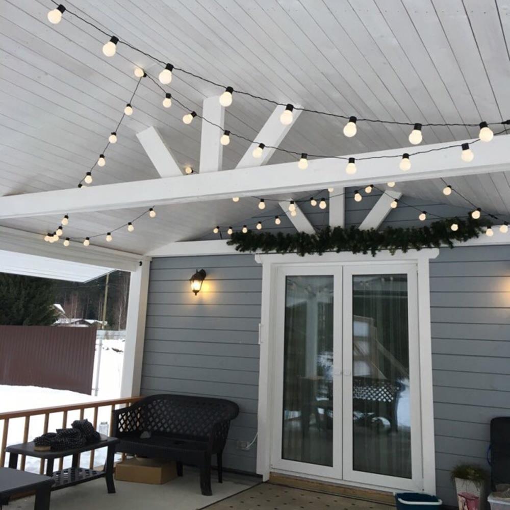 Vitt ljus / varmt ljus vattentätt robust led-ljusslinga stränglampor globlampor glödlampa 6m bakgård trädgårdsdekoration inomhus