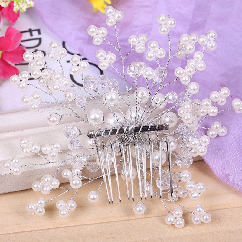 Wedding Hair Accessories Bridesmaid Bridal Hair Accessories Pearl Crystal Tiara Wedding Decoration hair jewelry Hairpins