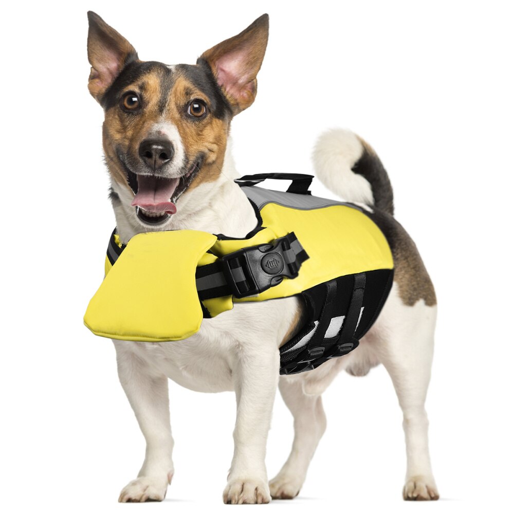 Popetpop reddingsvest voor huisdieren, waterdicht reddingsvest voor puppy's, maat s (geel)