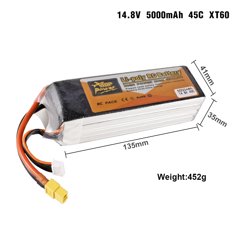 Batterie Lipo pour Voiture et Bateau RC, 4S, 14.8V, 1800-6000mAh, 30C, 45C, avec compte 60 T: Bleu marine
