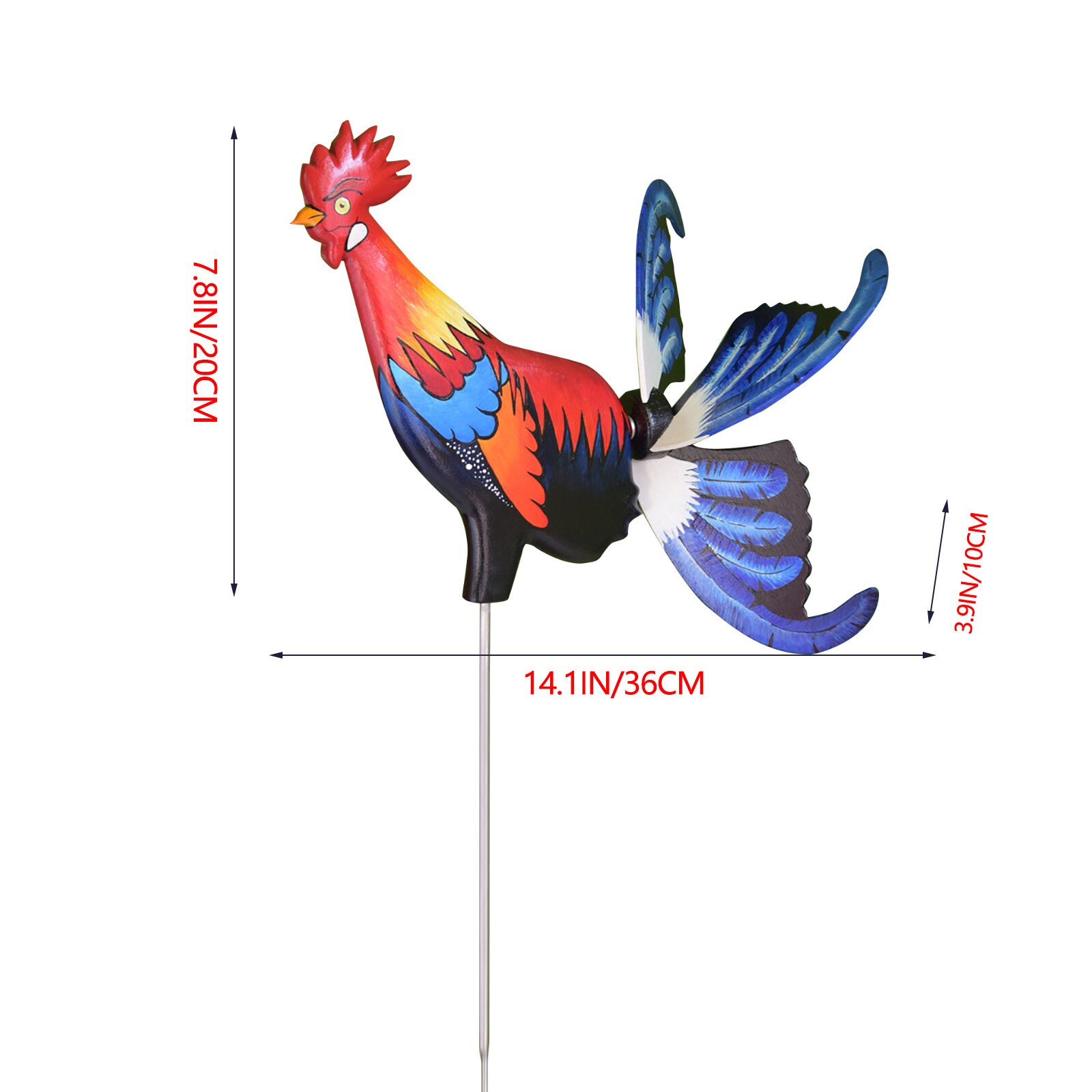 Swirl Rooster Windmill Garden Courtyard Outdoor Lawn Garden Decoration Move With The Wind Repel Pests Adornment Kawaii: Rooster