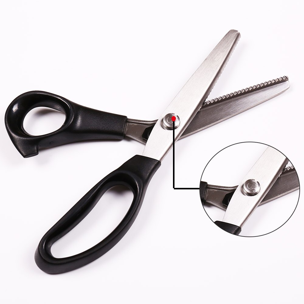 INNE Tailor Scissors Needlework Sewing Scissor Fabric Zigzag Shape Craft With Round Triangular teeth Tooth DIY Shears Leather