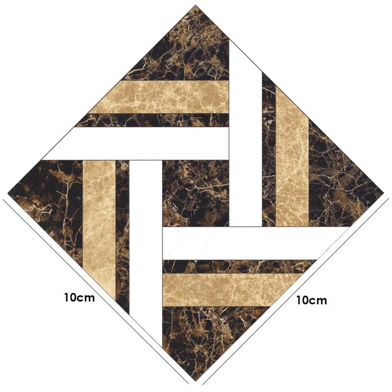 10 Uds. Suelo azulejo Diagonal pared pegatina Vintage patrón cocina cartel resistente al desgaste arte murales accesorios decorativos: K