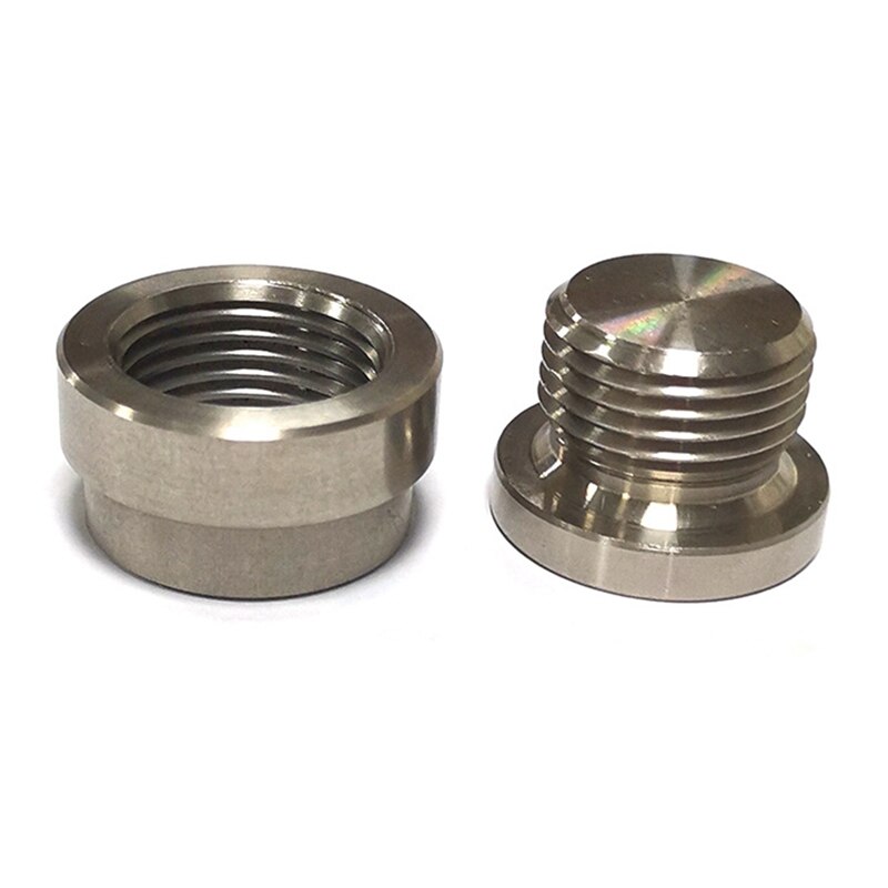 Universal O2 Sensor Stepped Mounting Boss and Plugs M18X1.5 Hex Plug Kit Stainless Steel for Cars and Trucks