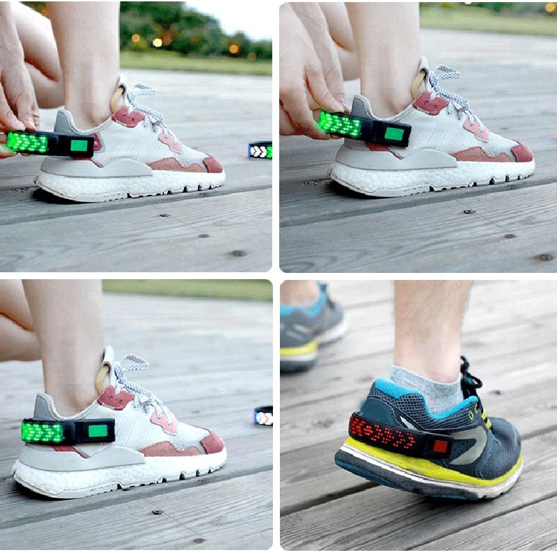 LED Screen Shoe Light Clip Outdoor Night Running Cycling Illuminated Shoe Clip MVI-ing