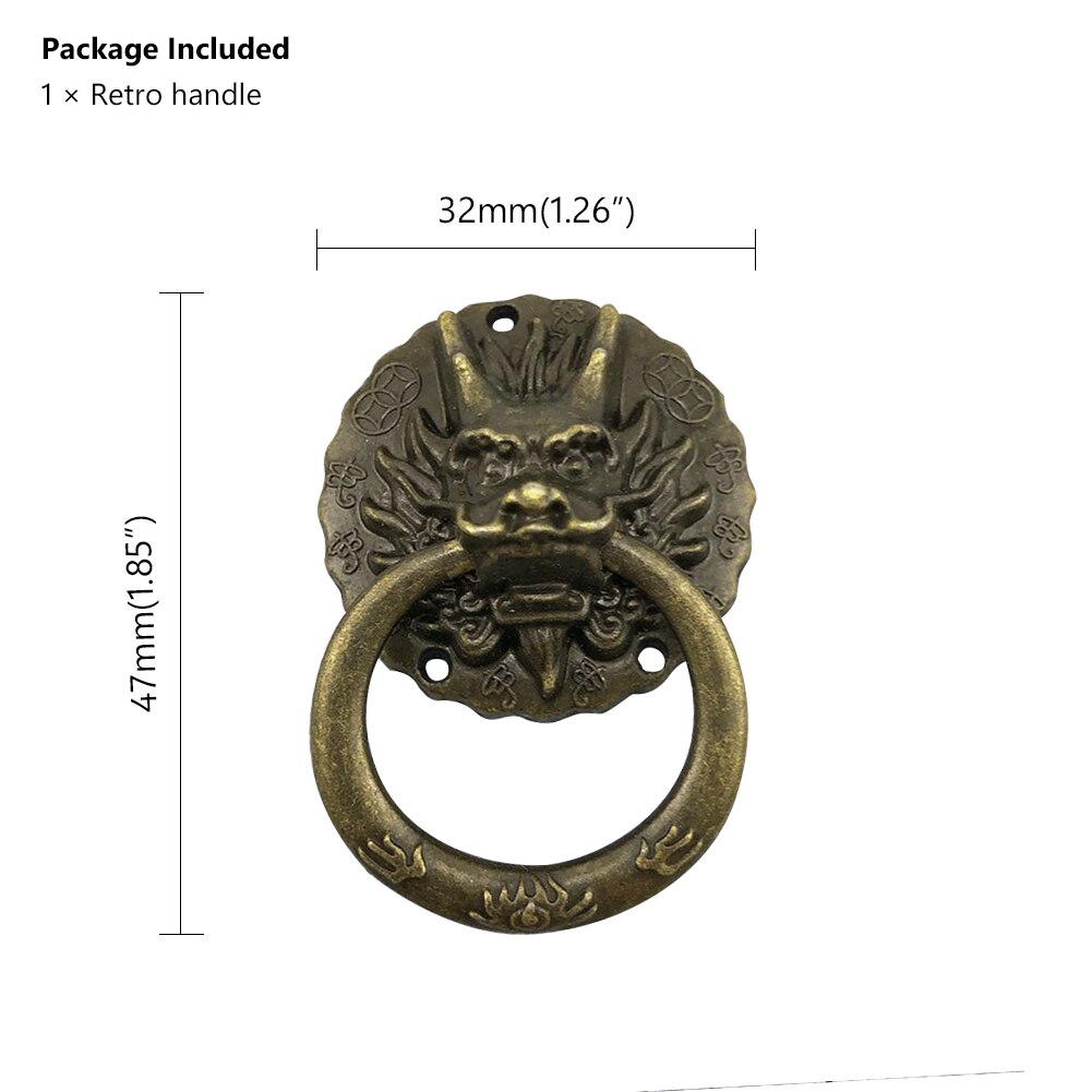 Tête de Dragon tête de Lion tiroir armoire Vintage porte tirer poignée commode tiroir boutons anneau meubles matériel poignée rétro Dragon: 01