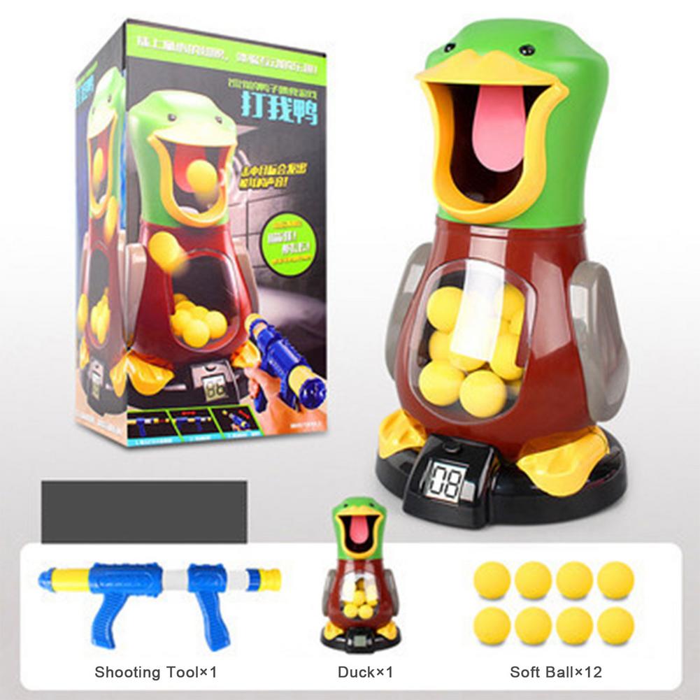Pistolet zabawki zasilany powietrzem bezpieczeństwo miękki pocisk pistolety uderzyć głodny strzelanie kaczka elektroniczna gra cel kula zabawka dla dzieci odkryty kryty prezent