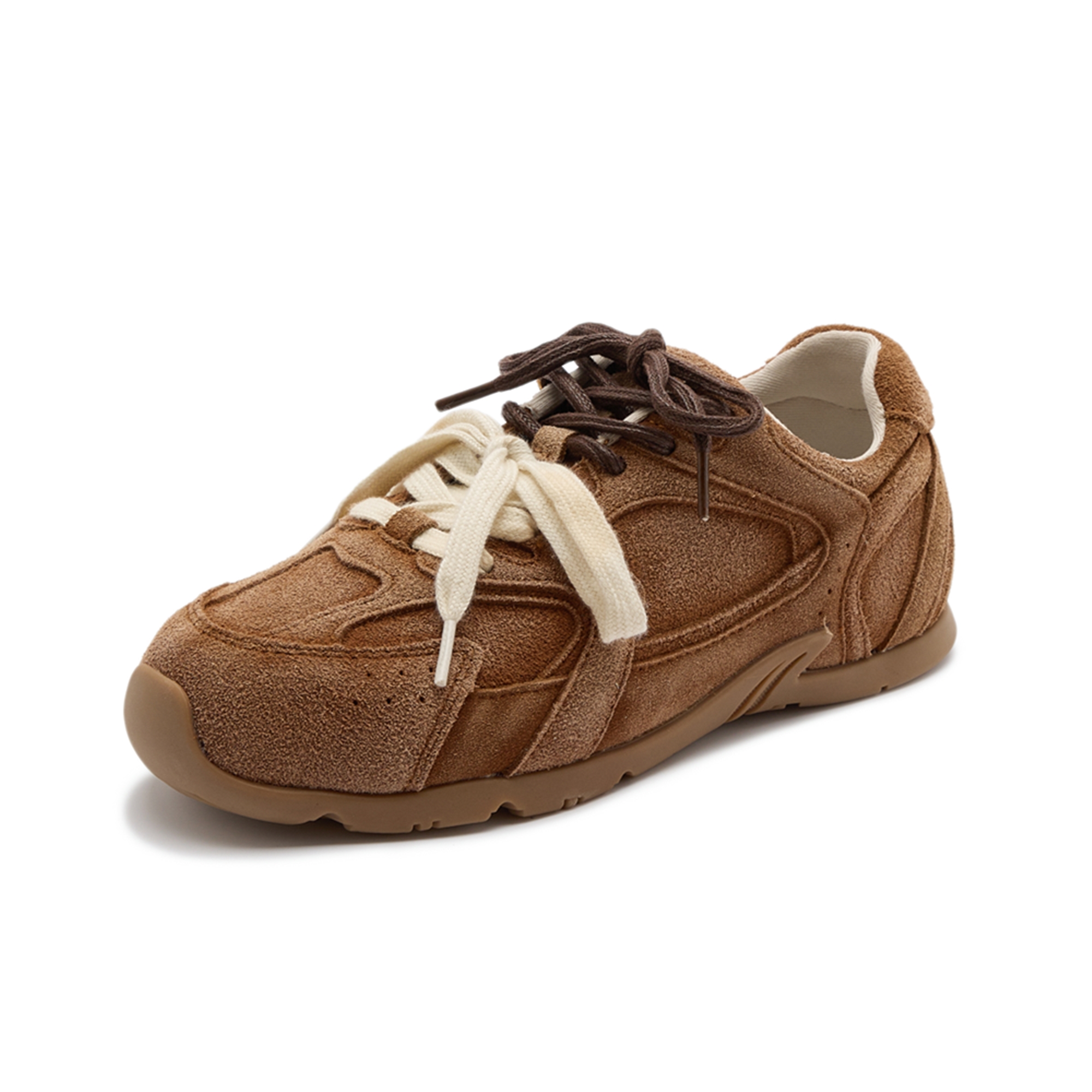 AIYUQI Scarpe da ginnastica da donna 2025 Nuove scarpe da allenamento tedesche antiscivolo per le donne Scarpe da corsa piatte in vera pelle di grandi dimensioni da donna: Brown / 43