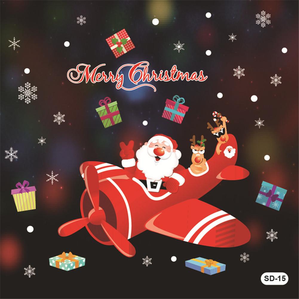 ON Christmas Window Stickers Waterproof Decorative Stickers Various Patterns Home Decoration: Purple 