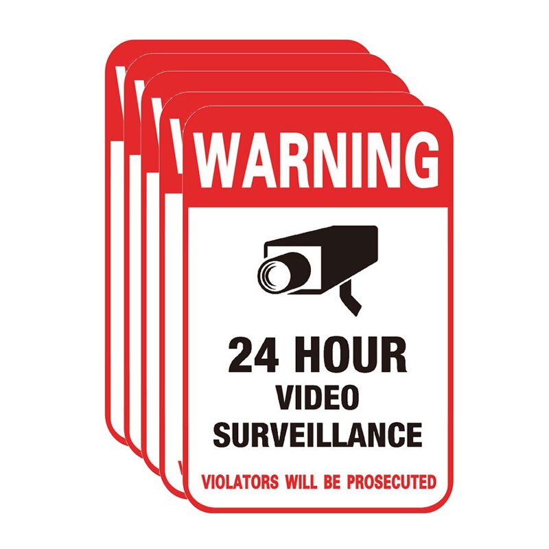 Surveillance Camera Warning Sticker indoor outdoor Waterproof 5pcs