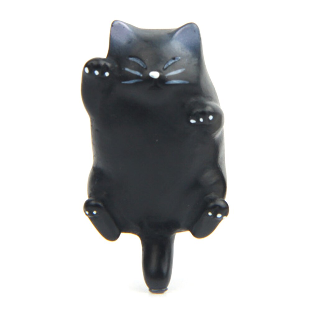 Cartoon Fat Cat Animal Refrigerator Magnetic Sticker Resin Fridge Home Decor three-dimensional magnetic refrigerator magnet: Black