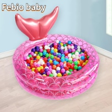 Water Toys PVC Inflatable Mermaid Pool Household Baby Swimming Pool Ocean Ball Pool Thickened Bathtub