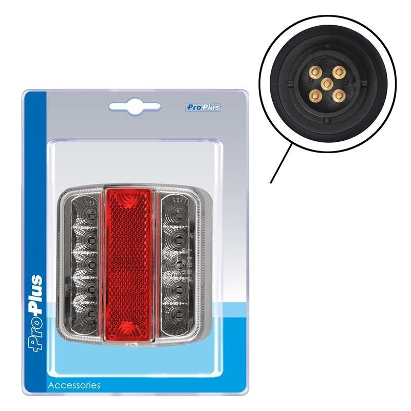 Achterlicht 4 Functies 98X105Mm Led Met 5-pôles Ec In Blister