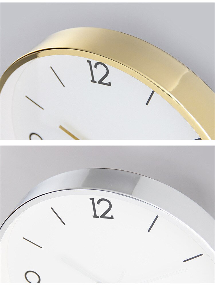 Modern Metal Wall Clock Silent Gold Silver Luxury Wall Clocks Kitchen Clock Large Wall Watches Home Decor Duvar Saati FZ767