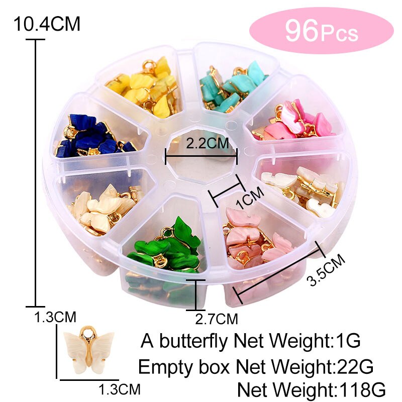 Multicolor Acryl Vlinder Sieraden Accessoires Box Set Charm Sieraden Maken Kit Voor Diy Oorbellen Kettingen Armbanden